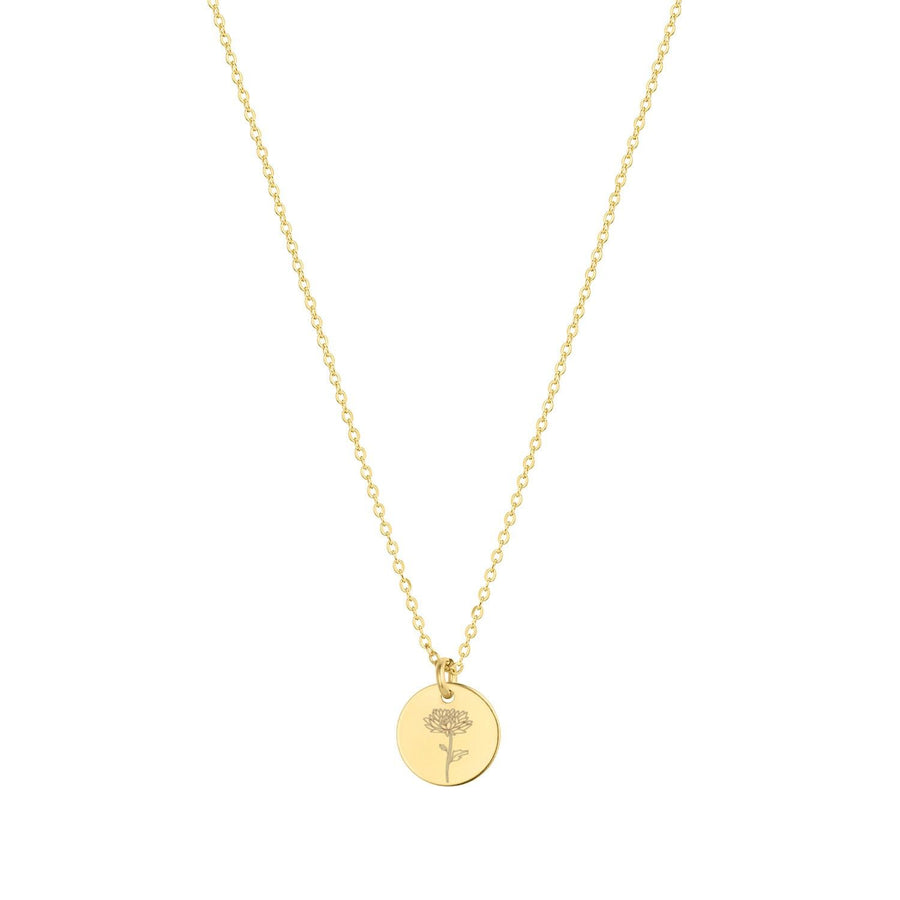 Lily Birth Flower Necklace January