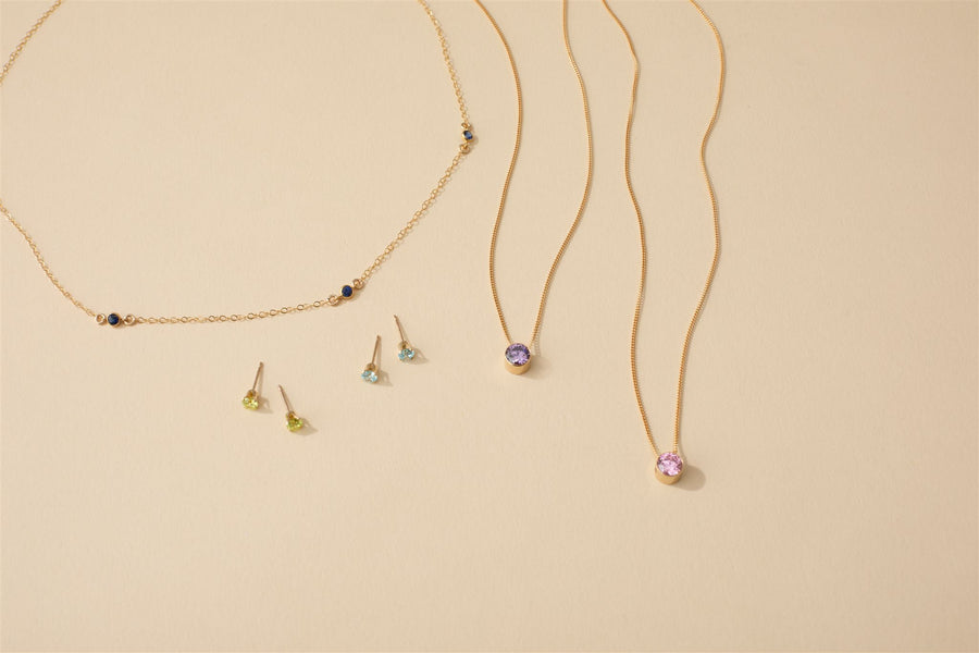 Birthstone Station Necklace