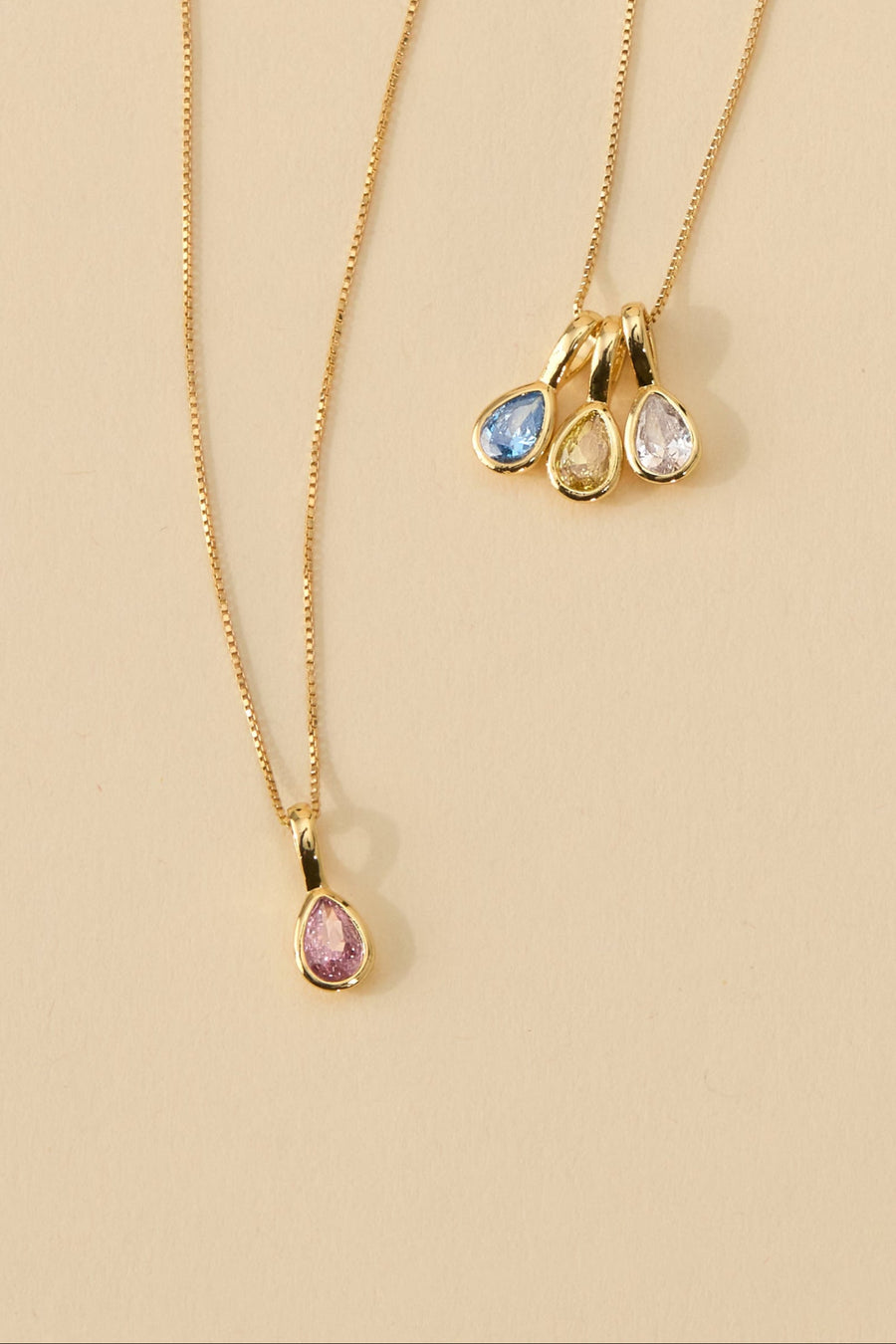 Teardrop Birthstone Necklace