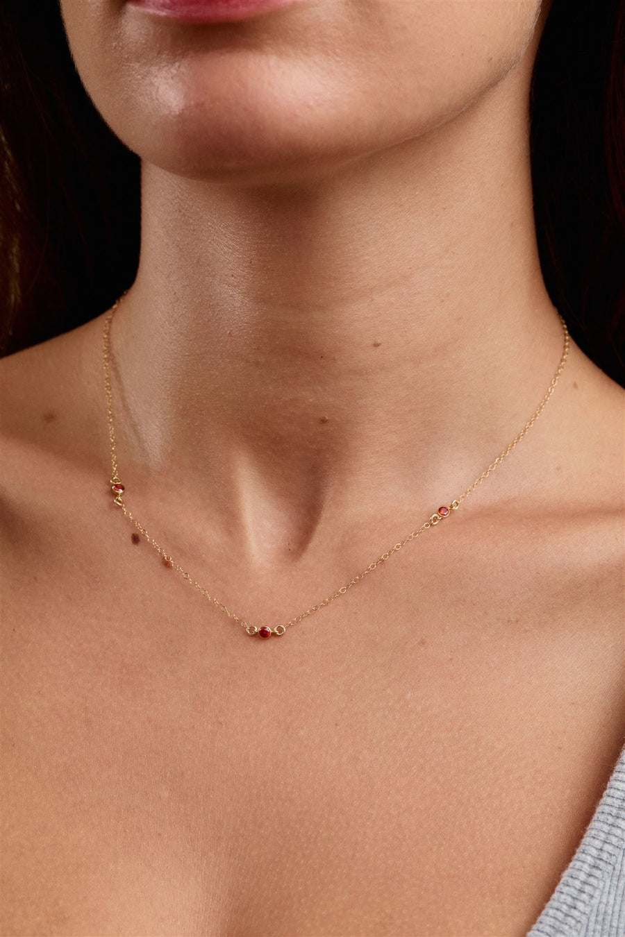 Birthstone Station Necklace